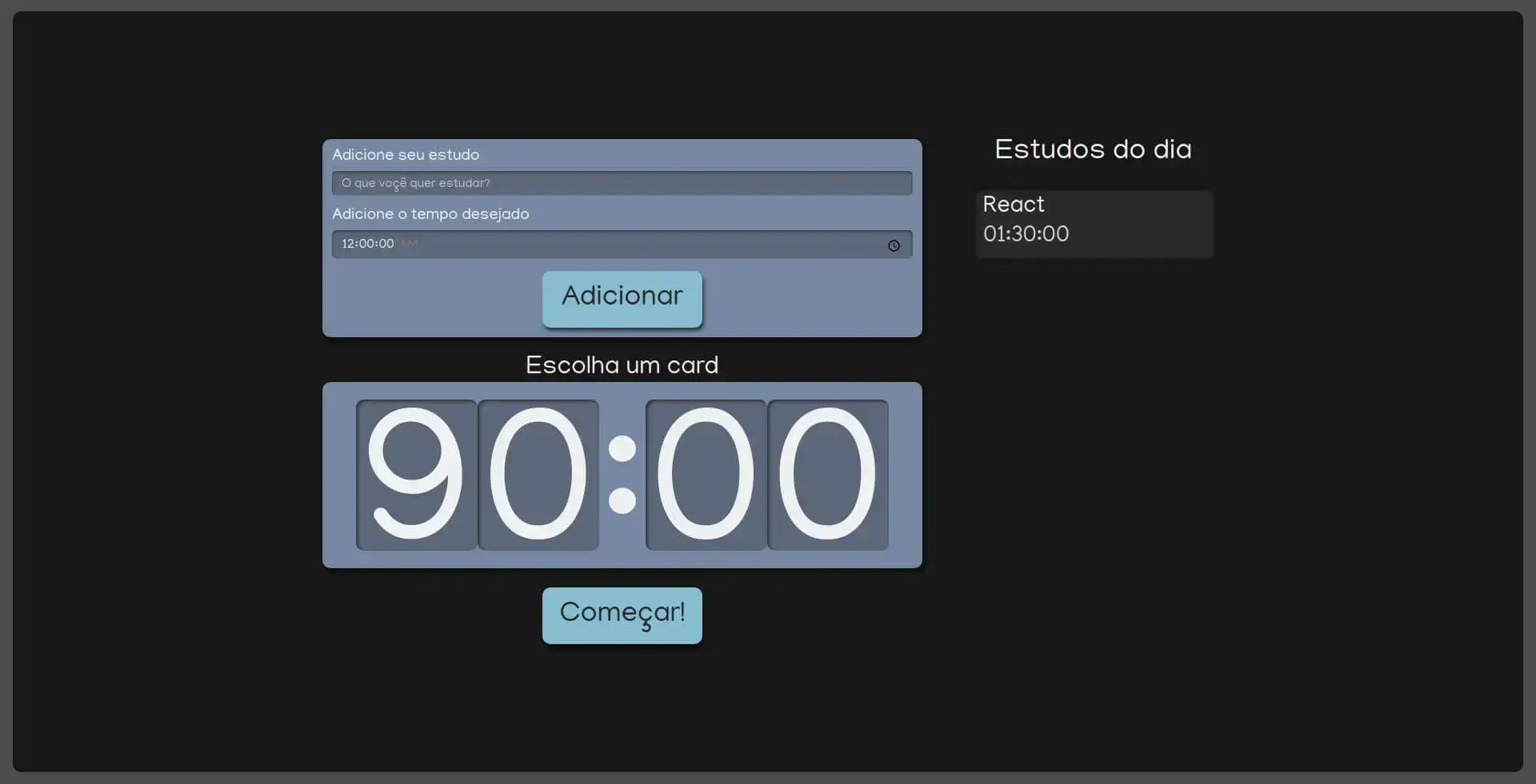 Todo timer page